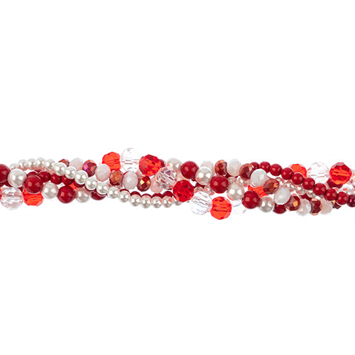 Crystal Lane Twisted Bead Strands Mix - Red/White Mix