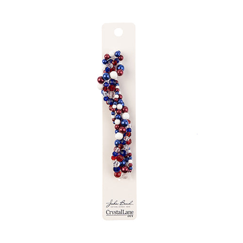 Crystal Lane Twisted Bead Strands Mix - Red/White/Blue Mix