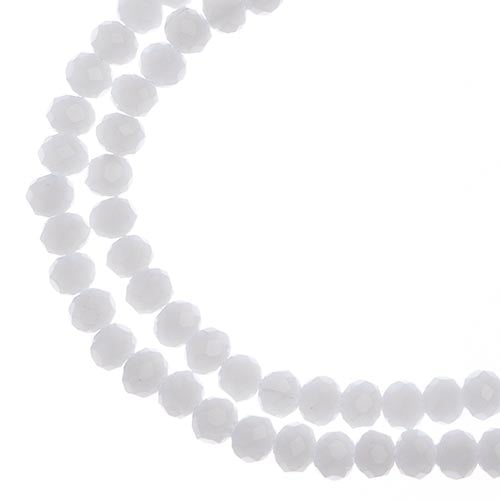 Crystal Lane Rondelle 2 Strand 7in (Apx110pcs) 3x4mm Opaque White Matt