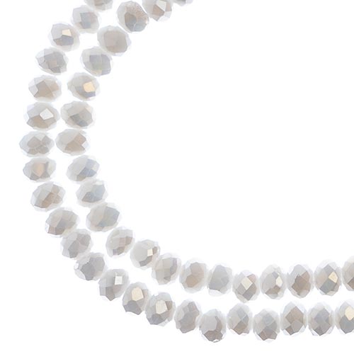Crystal Lane Rondelle 2 Strand 7in (Apx110pcs) 3x4mm Opaque White AB