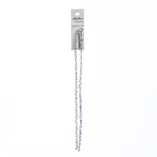 Crystal Lane Rondelle 2 Strand 7in (Apx110pcs) 3x4mm Transparent Half Silver Iris