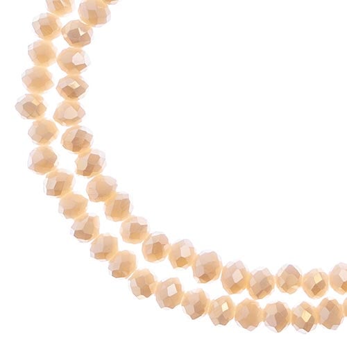 Crystal Lane Rondelle 2 Strand 7in (Apx110pcs) 3x4mm Opaque Cream AB