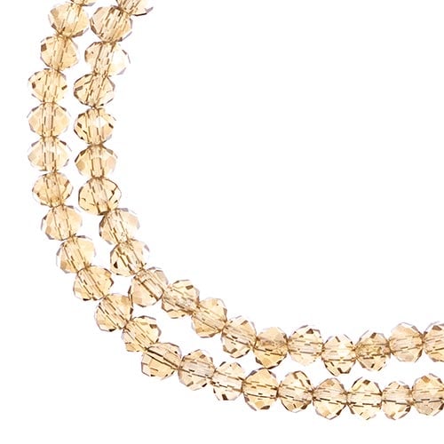 Crystal Lane Rondelle 2 Strand 7in (Apx110pcs) 3x4mm Transparent Topaz AB