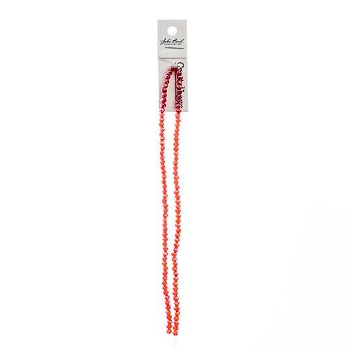 Crystal Lane Rondelle 2 Strand 7in (Apx110pcs) 3x4mm Transparent Red AB