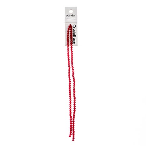 Crystal Lane Rondelle 2 Strand 7in (Apx110pcs) 3x4mm Opaque Red