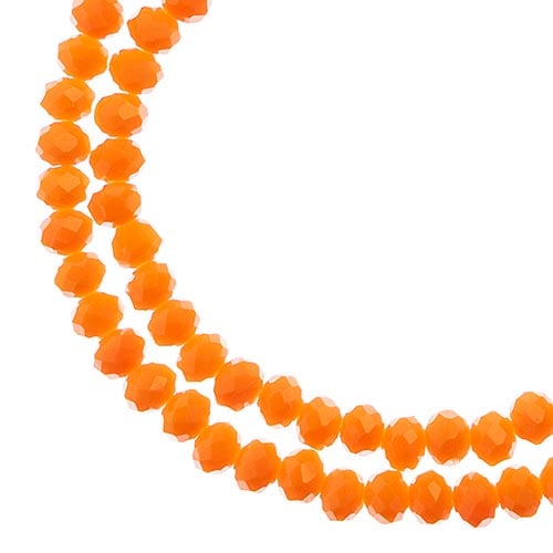 Crystal Lane Rondelle 2 Strand 7in (Apx110pcs) 3x4mm Opaque Orange