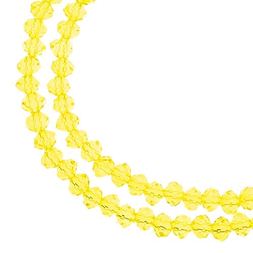 Crystal Lane Rondelle 2 Strand 7in (Apx110pcs) 3x4mm Transparent Yellow