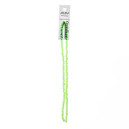 Crystal Lane Rondelle 2 Strand 7in (Apx110pcs) 3x4mm Transparent Green AB