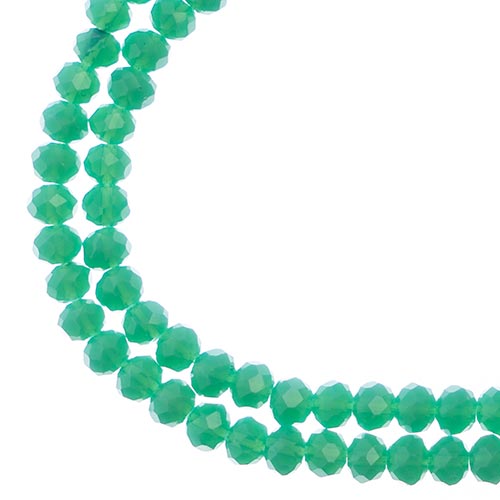 Crystal Lane Rondelle 2 Strand 7in (Apx110pcs) 3x4mm Opaque Green Turquoise