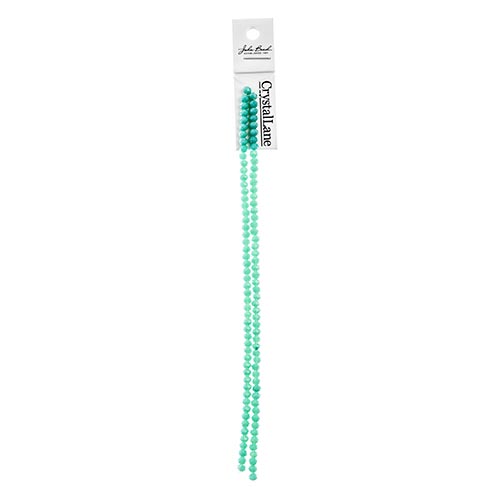 Crystal Lane Rondelle 2 Strand 7in (Apx110pcs) 3x4mm Opaque Green Turquoise