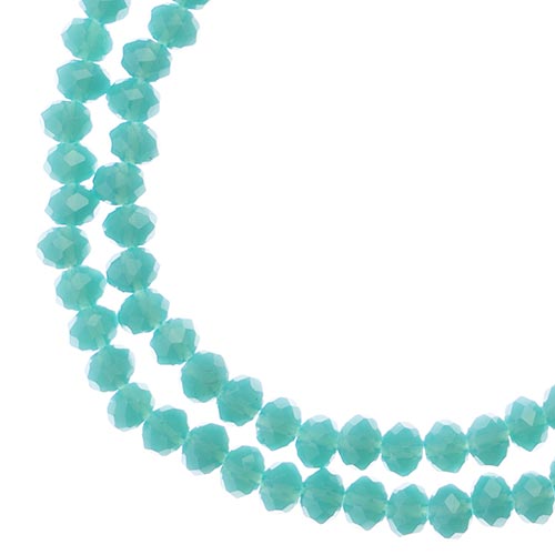 Crystal Lane Rondelle 2 Strand 7in (Apx110pcs) 3x4mm Opaque Turquoise Blue
