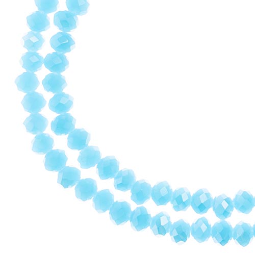 Crystal Lane Rondelle 2 Strand 7in (Apx110pcs) 3x4mm Opaque Blue AB