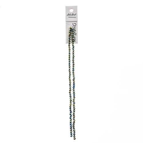 Crystal Lane Rondelle 2 Strand 7in (Apx110pcs) 3x4mm Opaque Green Iris