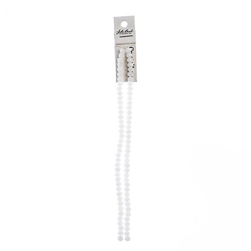 Crystal Lane Rondelle 2 Strand 7in (Apx78pcs) 4x6mm  Opaque White Matt