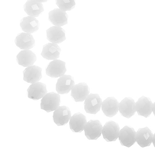Crystal Lane Rondelle 2 Strand 7in (Apx78pcs) 4x6mm  Opaque White Matt