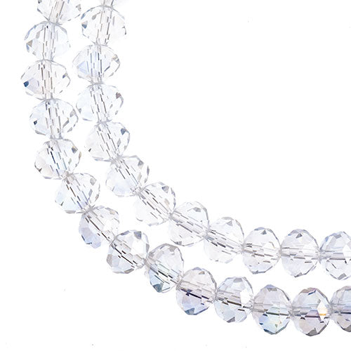 Crystal Lane Rondelle 2 Strand 7in (Apx78pcs) 4x6mm Transparent Crystal AB
