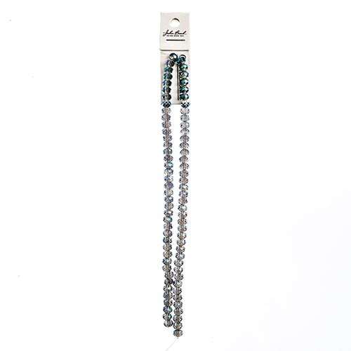 Crystal Lane Rondelle 2 Strand 7in (Apx78pcs) 4x6mm Transparent Green Luster