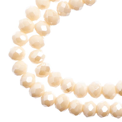 Crystal Lane Rondelle 2 Strand 7in (Apx78pcs) 4x6mm Opaque Cream AB
