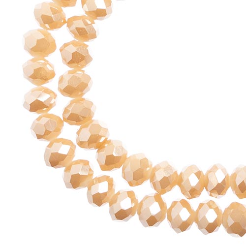 Crystal Lane Rondelle 2 Strand 7in (Apx78pcs) 4x6mm Opaque Light Champagne Luster