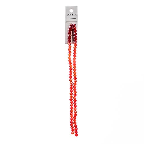 Crystal Lane Rondelle 2 Strand 7in (Apx78pcs) 4x6mm Transparent Red AB