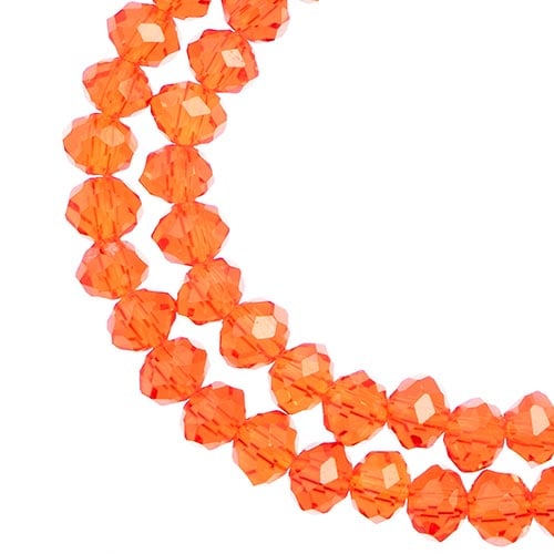Crystal Lane Rondelle 2 Strand 7in (Apx78pcs) 4x6mm Transparent Red