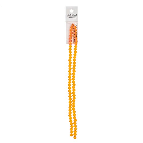 Crystal Lane Rondelle 2 Strand 7in (Apx78pcs) 4x6mm Transparent Orange