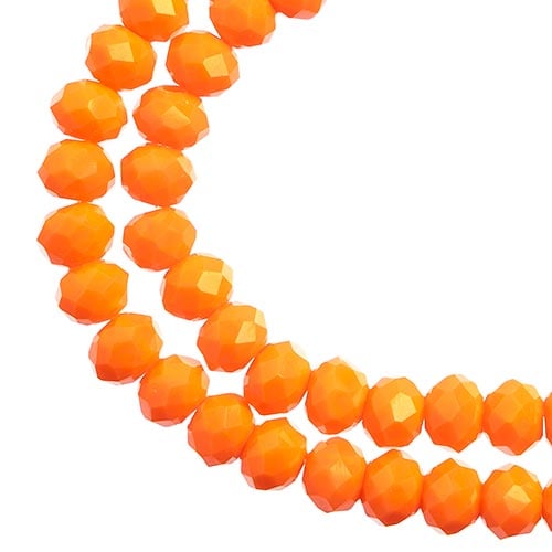 Crystal Lane Rondelle 2 Strand 7in (Apx78pcs) 4x6mm Opaque Orange