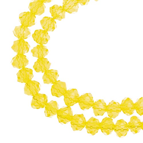 Crystal Lane Rondelle 2 Strand 7in (Apx78pcs) 4x6mm Transparent Yellow