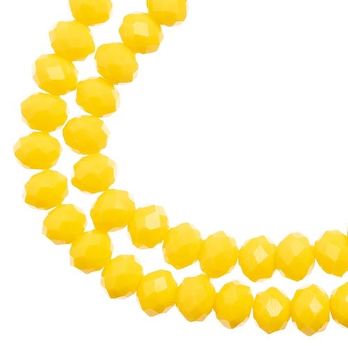 Crystal Lane Rondelle 2 Strand 7in (Apx78pcs) 4x6mm Opaque Yellow