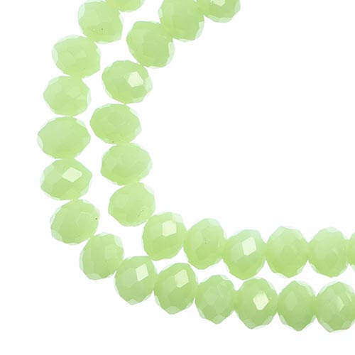 Crystal Lane Rondelle 2 Strand 7in (Apx78pcs) 4x6mm Opaque Light Green