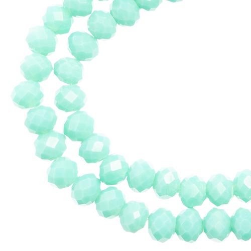 Crystal Lane Rondelle 2 Strand 7in (Apx78pcs) 4x6mm Opaque Green Turquoise