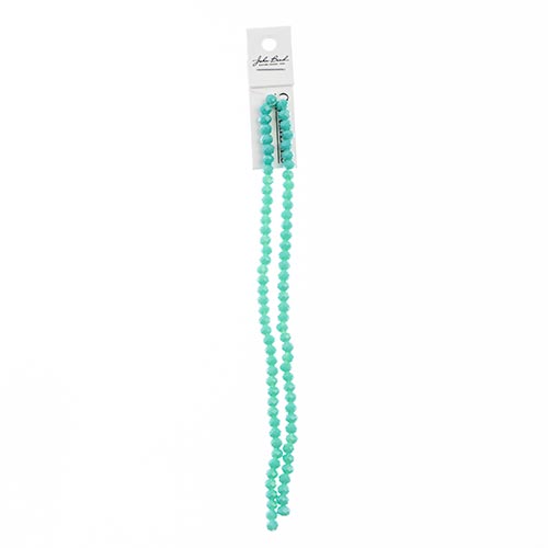 Crystal Lane Rondelle 2 Strand 7in (Apx78pcs) 4x6mm Opaque Green Turquoise