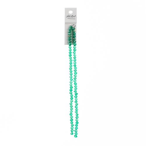 Crystal Lane Rondelle 2 Strand 7in (Apx78pcs) 4x6mm Transparent Dark Green AB