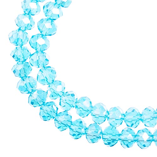 Crystal Lane Rondelle 2 Strand 7in (Apx78pcs) 4x6mm Transparent Blue AB