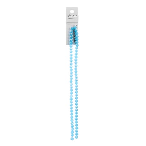 Crystal Lane Rondelle 2 Strand 7in (Apx78pcs) 4x6mm Opaque Blue AB