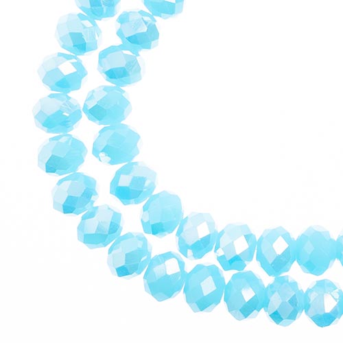 Crystal Lane Rondelle 2 Strand 7in (Apx78pcs) 4x6mm Opaque Blue AB