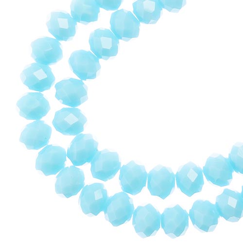 Crystal Lane Rondelle 2 Strand 7in (Apx78pcs) 4x6mm Opaque Light Blue