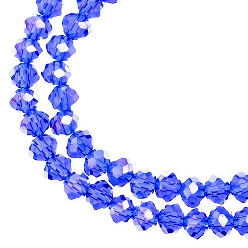 Crystal Lane Rondelle 2 Strand 7in (Apx78pcs) 4x6mm Transparent Sapphire AB