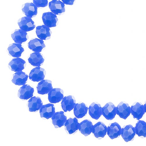 Crystal Lane Rondelle 2 Strand 7in (Apx78pcs) 4x6mm Opaque Dark Sapphire