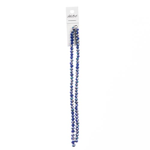 Crystal Lane Rondelle 2 Strand 7in (Apx78pcs) 4x6mm Opaque Dark Sapphire/Half Iris