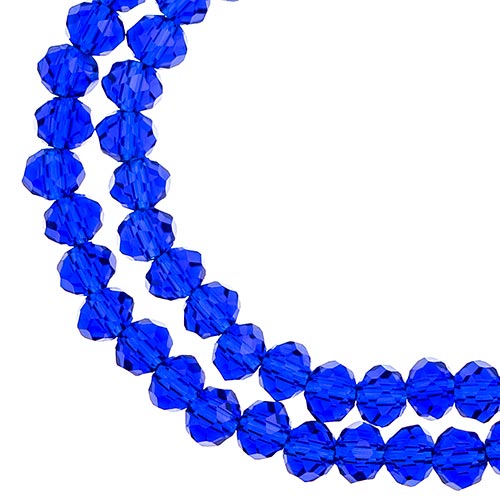 Crystal Lane Rondelle 2 Strand 7in (Apx78pcs) 4x6mm Transparent Light Sapphire