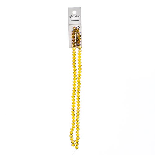 Crystal Lane Rondelle 2 Strand 7in (Apx78pcs) 4x6mm Transparent Light Amber/Purple Luster