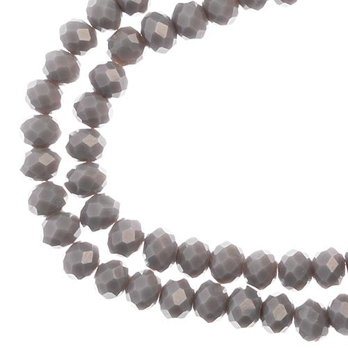 Crystal Lane Rondelle 2 Strand 7in (Apx78pcs) 4x6mm Opaque Grey