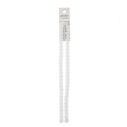Crystal Lane Rondelle 2 Strand 7in (Apx58pcs) 6x8mm Opaque White Matt
