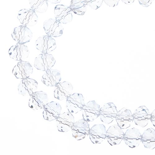 Crystal Lane Rondelle 2 Strand 7in (Apx58pcs) 6x8mm Transparent Crystal AB