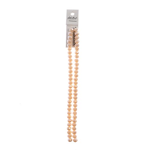 Crystal Lane Rondelle 2 Strand 7in (Apx58pcs) 6x8mm Opaque Cream AB