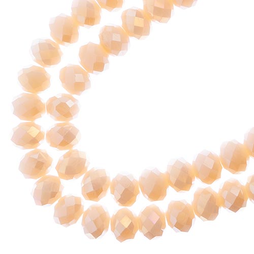 Crystal Lane Rondelle 2 Strand 7in (Apx58pcs) 6x8mm Opaque Cream AB