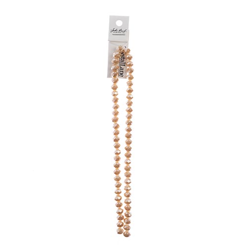 Crystal Lane Rondelle 2 Strand 7in (Apx58pcs) 6x8mm Opaque Light Champagne Luster
