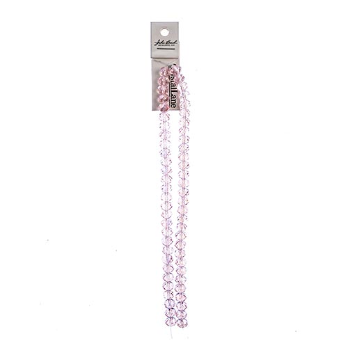 Crystal Lane Rondelle 2 Strand 7in (Apx58pcs) 6x8mm Transparent Pink AB