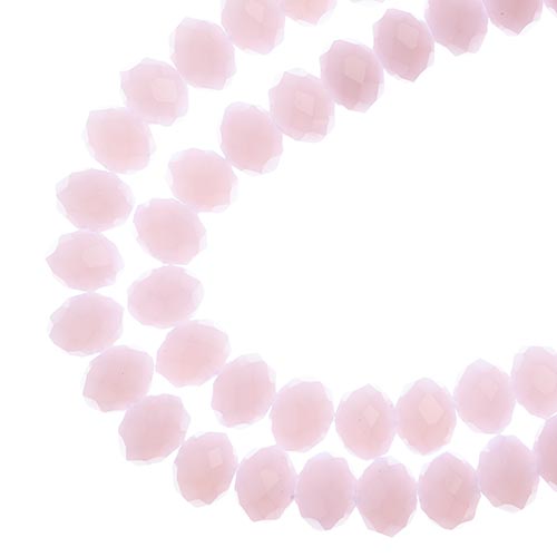 Crystal Lane Rondelle 2 Strand 7in (Apx58pcs) 6x8mm Opaque Pink
